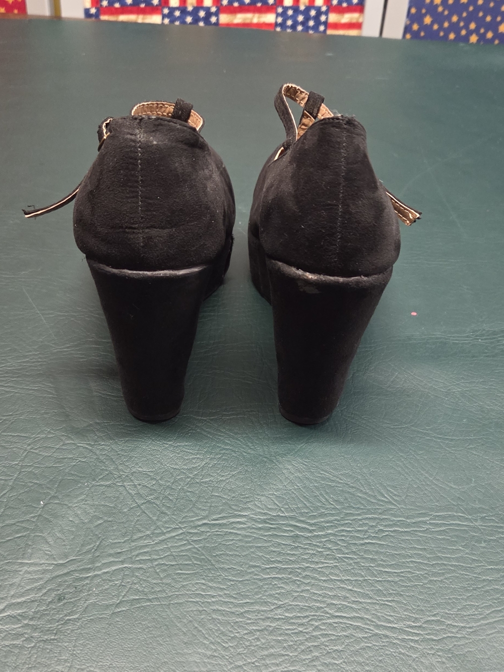 **Black Suede Rue21 Ect. Platform Heels - Women's Classic Style** - Picture 6 of 7